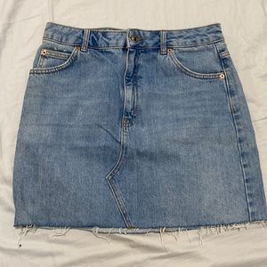 Topshop High Rise Denim Skirt